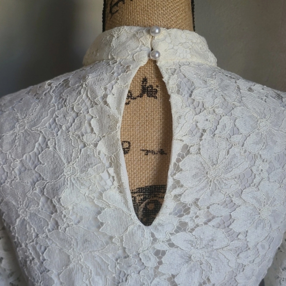 Wayf Ivory Lace Bell Sleeve Blouse - Picture 5 of 10